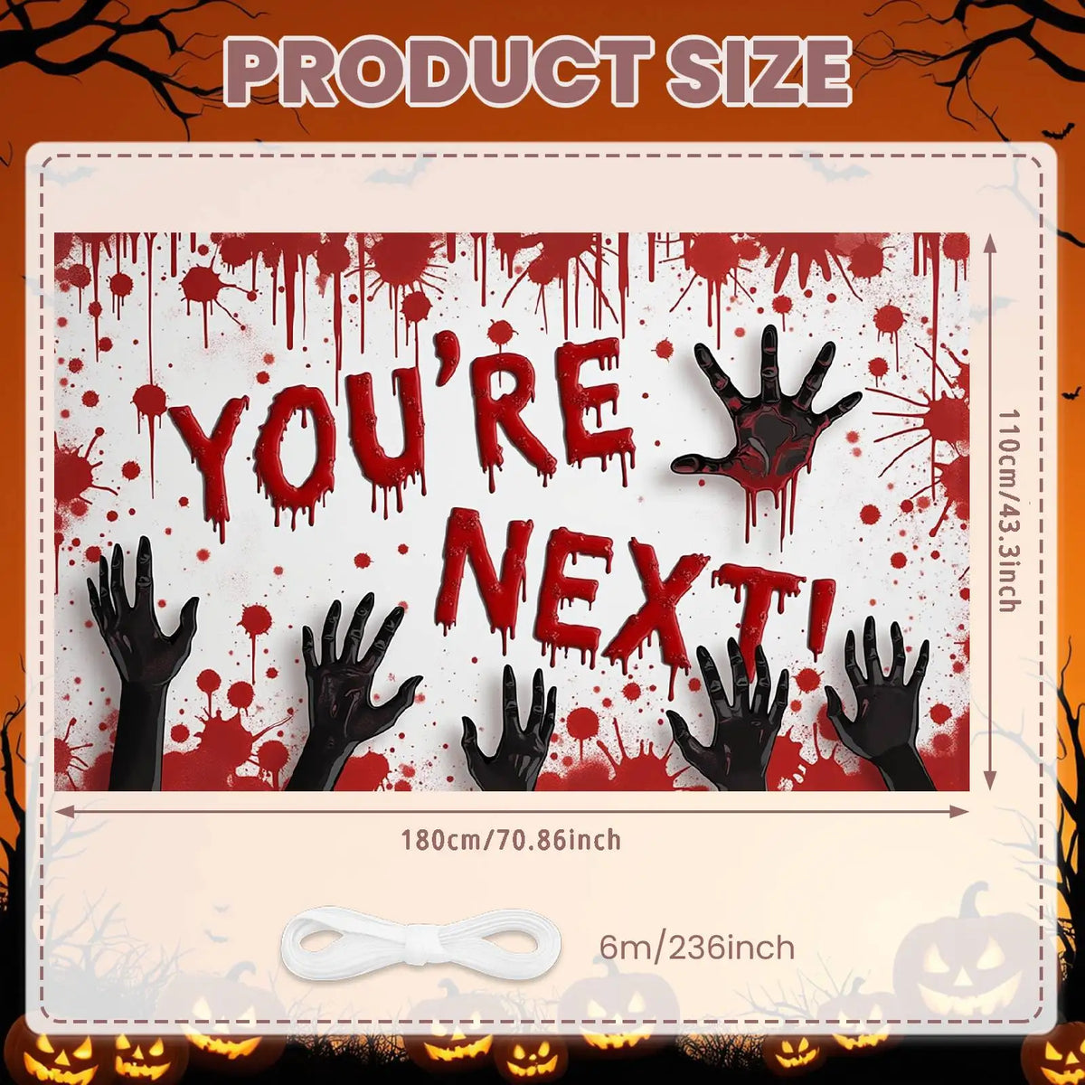 Halloween Door Cover Banner ,DO NOT OPEN Sign Scary Theme Decor for Halloween Horror Party Spooky Witch and Zombie Theme Wall D