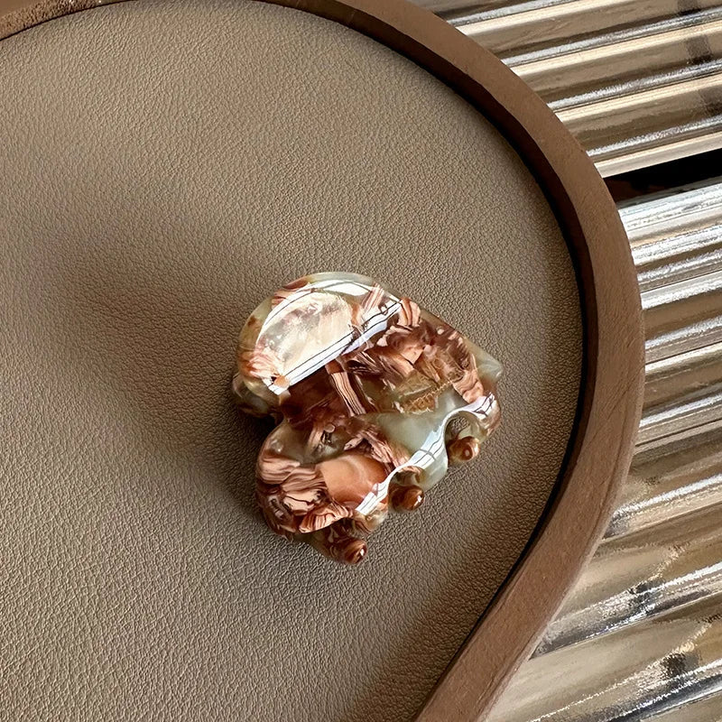 Colorful Small Heart-Shaped Hair Clip 3.5Cm Small Hairclaw Acetate Hair Crabs Girls Delicate Hairclips Women Hair Accessories