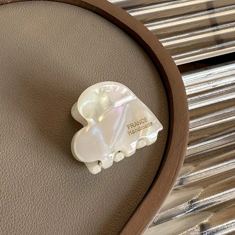 Colorful Small Heart-Shaped Hair Clip 3.5Cm Small Hairclaw Acetate Hair Crabs Girls Delicate Hairclips Women Hair Accessories
