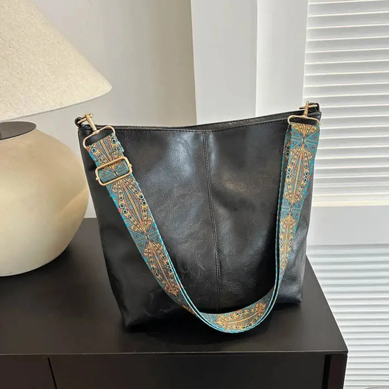 Women's Fashionable Solid Color Tote Bag, Casual Versatile Zipper Shoulder Bag for Daily Used, Trendy All-match Commuter Bag