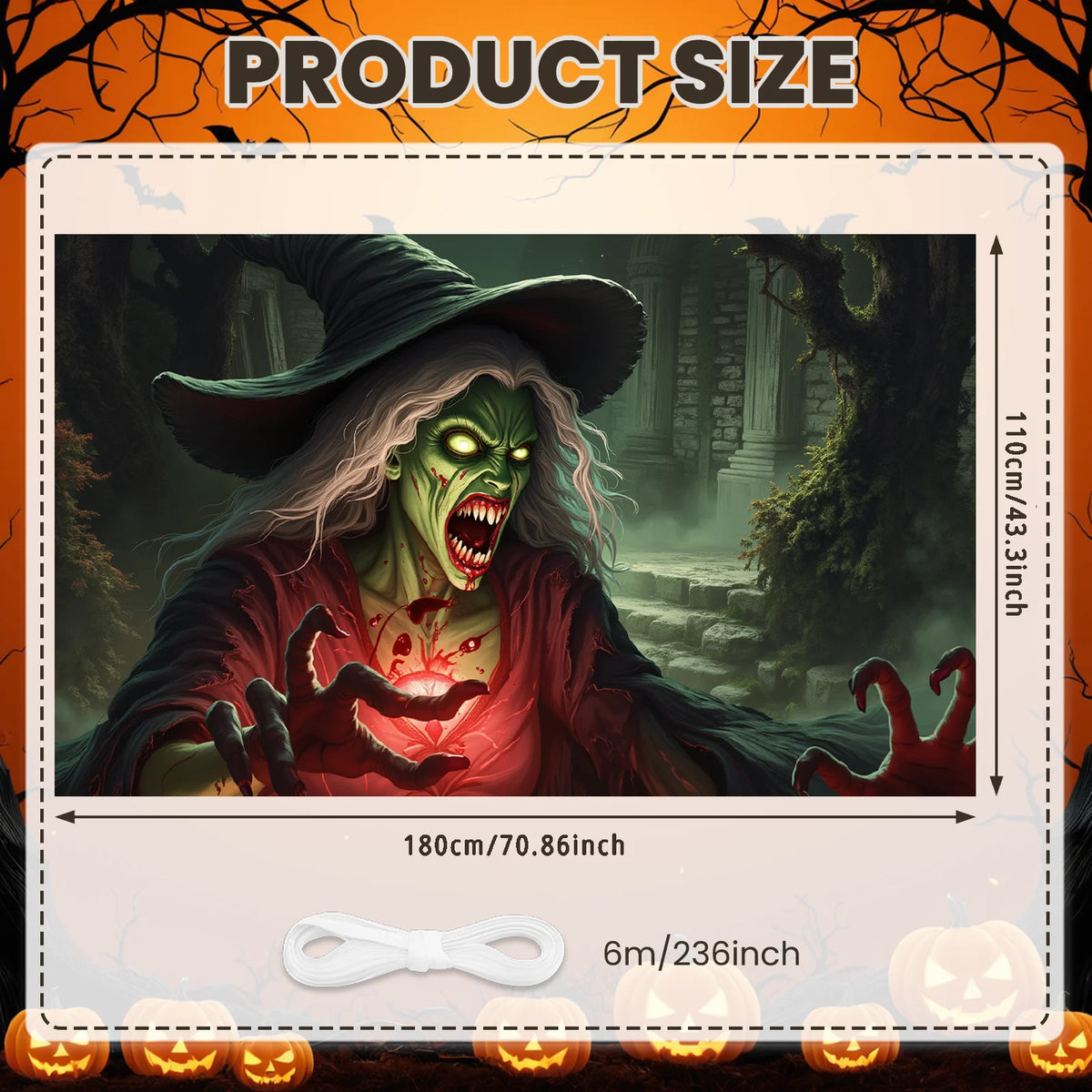 Halloween Door Cover Banner ,DO NOT OPEN Sign Scary Theme Decor for Halloween Horror Party Spooky Witch and Zombie Theme Wall D