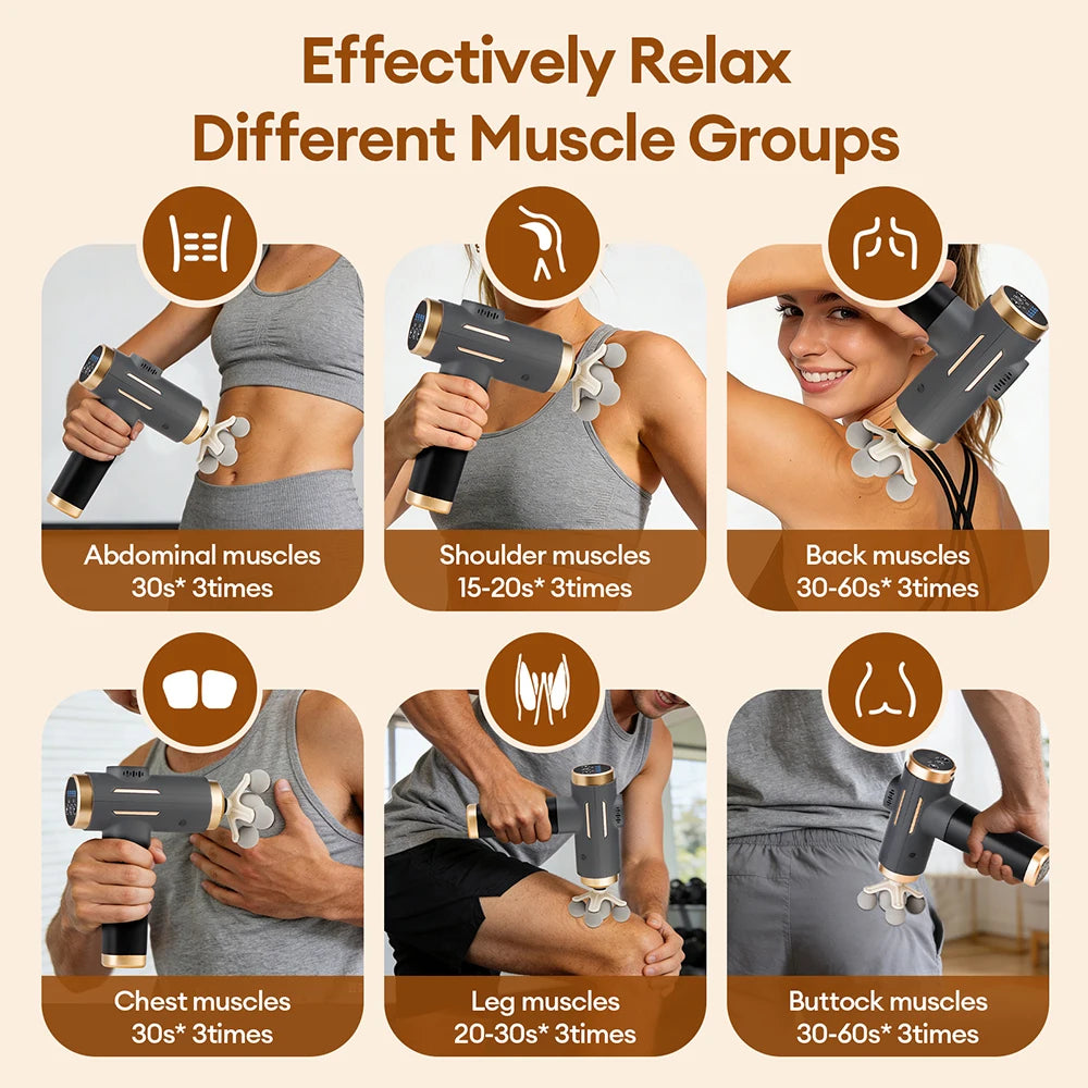 11-IN-1 Electric Massage Gun 99 Level Powerful Fascia Gun High-Frequency Vibration Body Massage Gun Arms Leg Muscle Masajeador