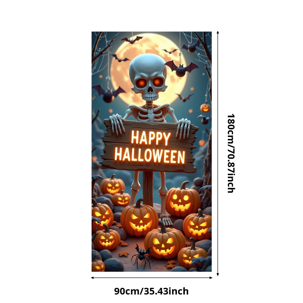 Halloween Door Cover Banner ,DO NOT OPEN Sign Scary Theme Decor for Halloween Horror Party Spooky Witch and Zombie Theme Wall D