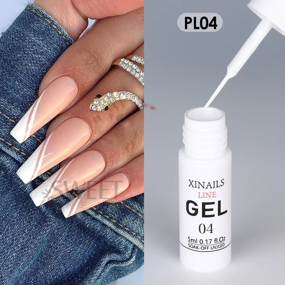 5ml Liner Gel Nail Polish Wire Silk Pen With Brush Black White Semi Permanent Painting Graffiti Tools Drawing Manicure Varnishes