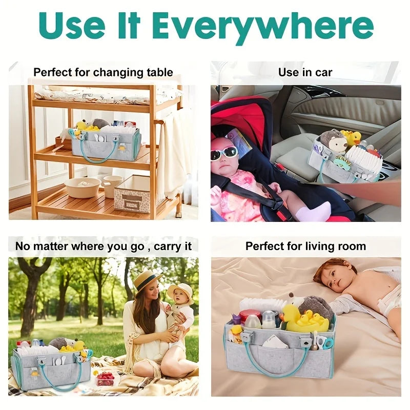 Baby Diaper Caddy, Organizer Nursery Basket, Baby Basket Gift, Infant Must Haves Essentials, Neutral Baby Stuff For Newborn