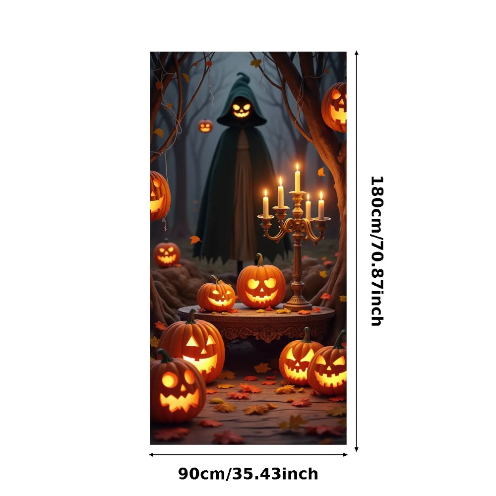 Halloween Door Cover Banner ,DO NOT OPEN Sign Scary Theme Decor for Halloween Horror Party Spooky Witch and Zombie Theme Wall D