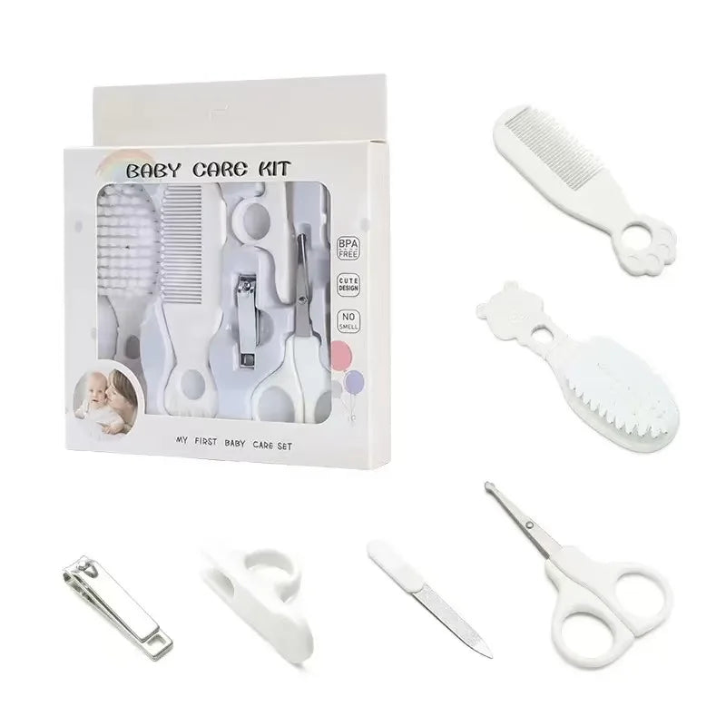 Baby Grooming Kit Baby Care Set BPA Free Cute Design Comb Brush Nail Clippers Scissors Safe Newborn Infant Grooming Tools