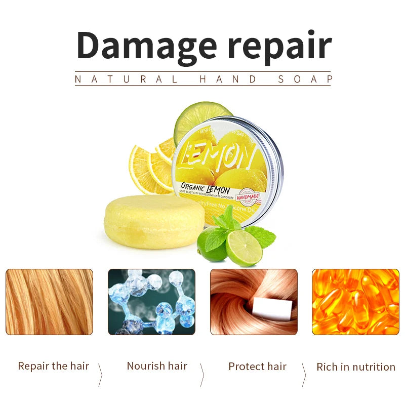Lemon Plant Shampoo Is Refreshing, Oil Controlling, Dandruff Reducing, and Strong for Hair. Handmade Shampoo Without Silicone Oi
