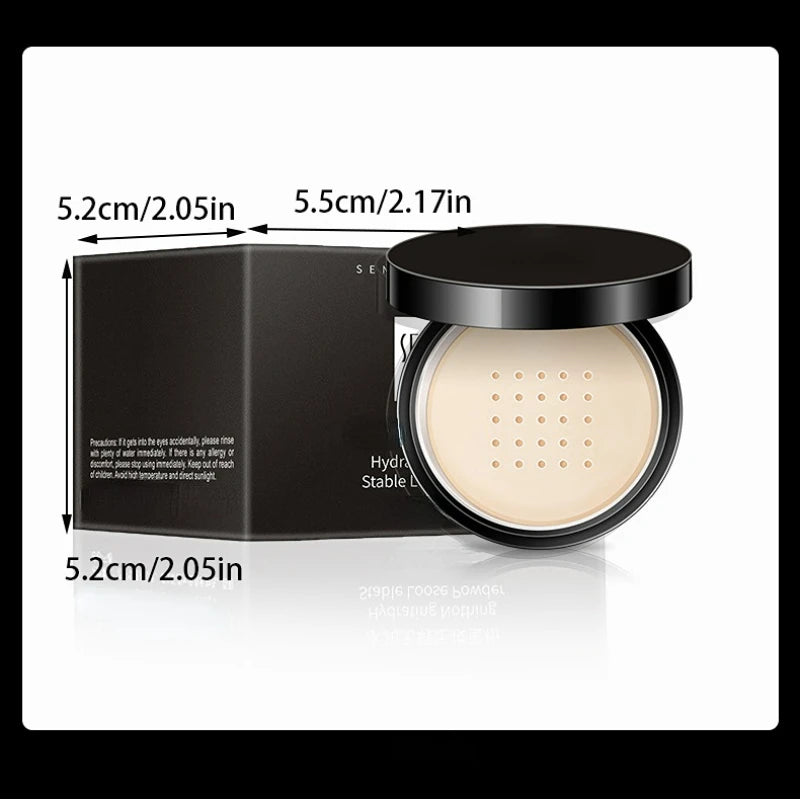 Hydrating Flawless Setting Powder,Natural Nude Finish Oil Control Strong Concealer for All Skin Types Fine Powdery Face Makeup