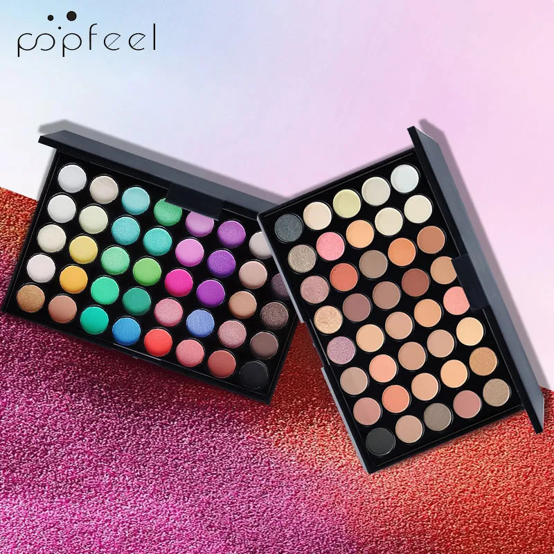 POPFEEL 40 Color Earth Tones &Rainbow Shades Eyeshadow Palette -Long-Lasting, Highly Pigmented, Smooth Matte and Shimmer Finish