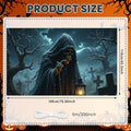 Halloween Door Cover Banner ,DO NOT OPEN Sign Scary Theme Decor for Halloween Horror Party Spooky Witch and Zombie Theme Wall D