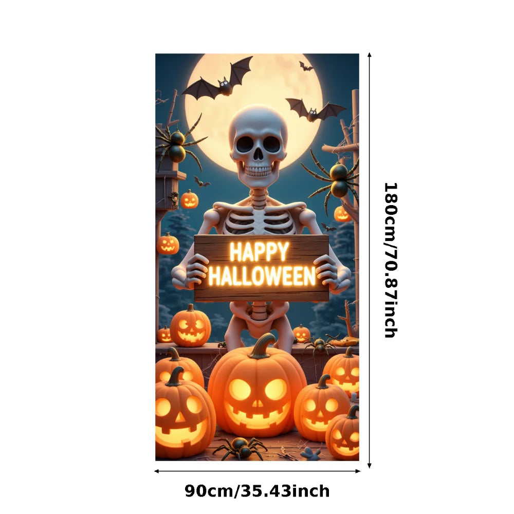 Halloween Door Cover Banner ,DO NOT OPEN Sign Scary Theme Decor for Halloween Horror Party Spooky Witch and Zombie Theme Wall D