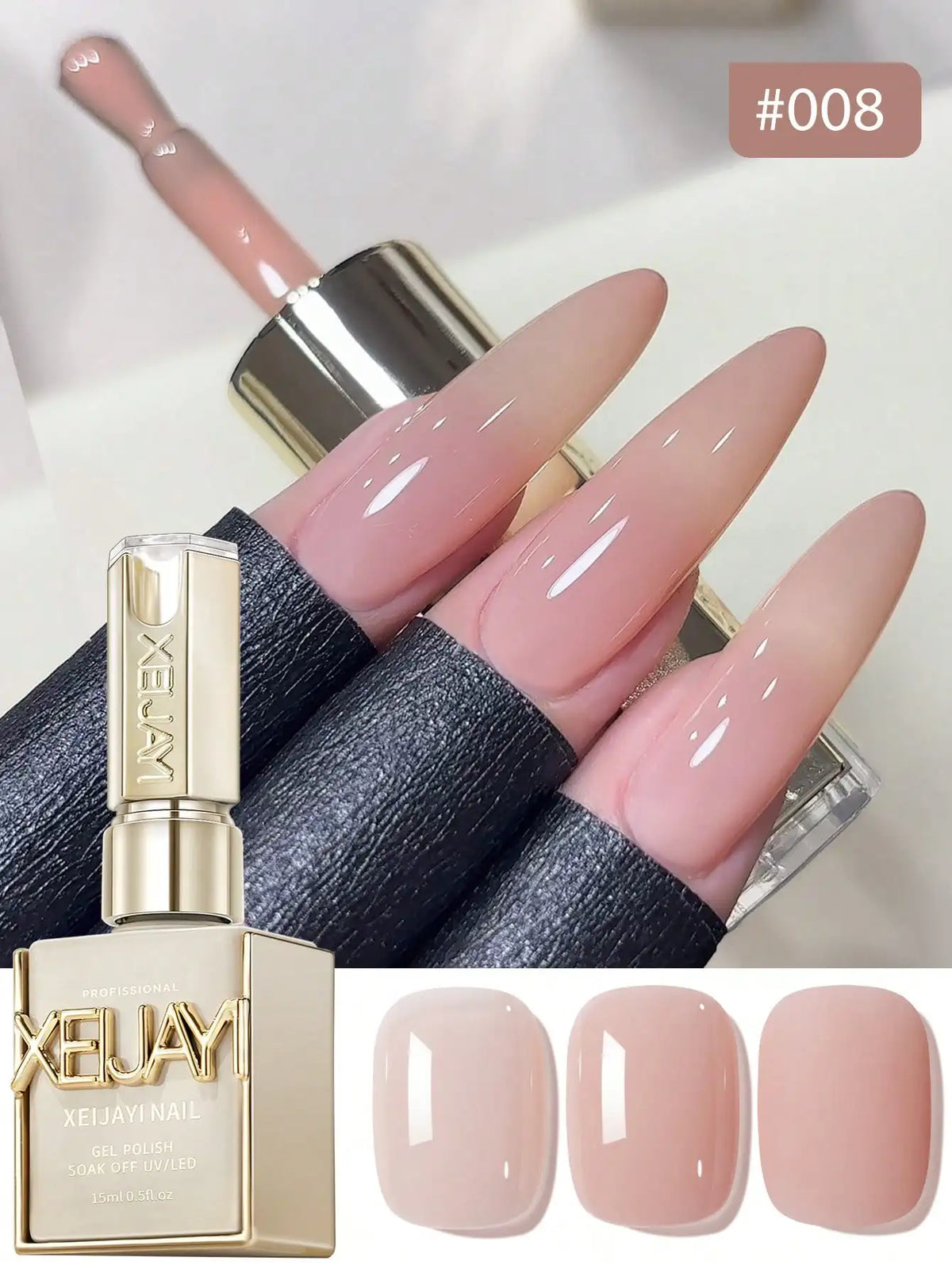 15ML Transparent Pink Gel Nail Polish Long-Lasting Nail Polish Gel Soaked Led/UV Gel Nail Polish Nail Salon Home Female Gifts