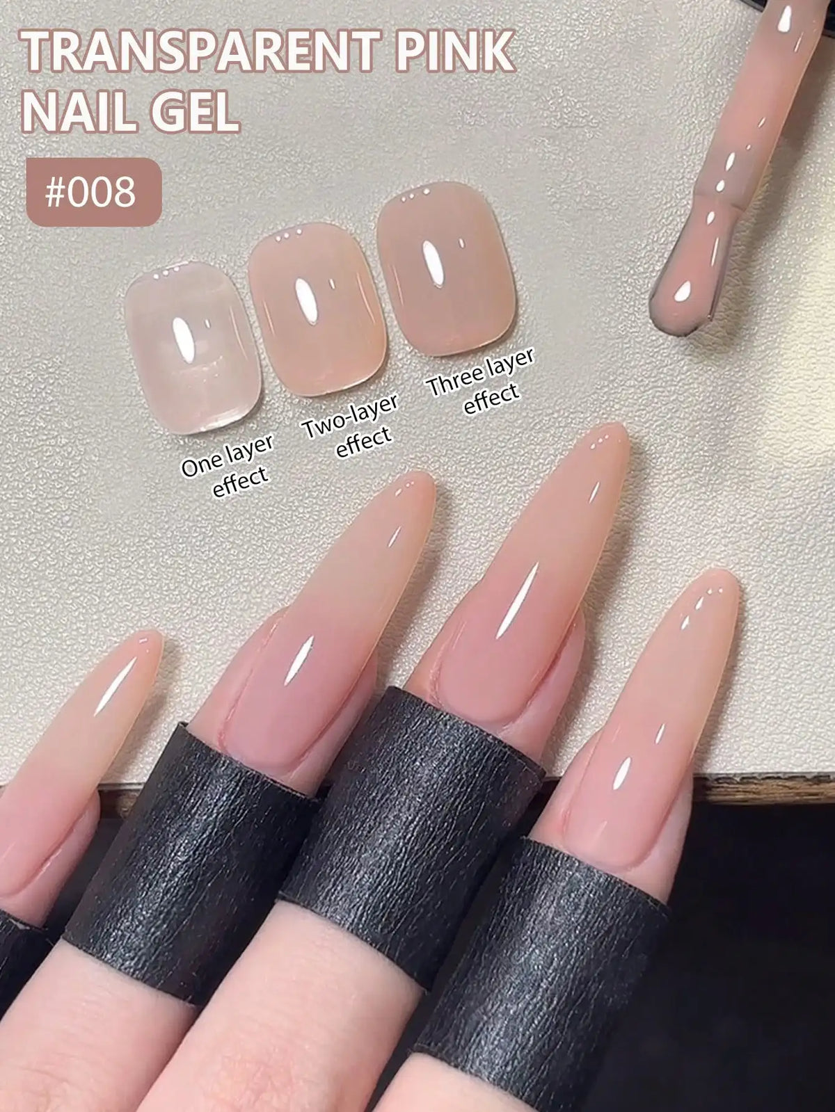 15ML Transparent Pink Gel Nail Polish Long-Lasting Nail Polish Gel Soaked Led/UV Gel Nail Polish Nail Salon Home Female Gifts