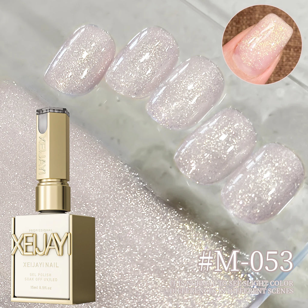15ML Transparent Pink Gel Nail Polish Long-Lasting Nail Polish Gel Soaked Led/UV Gel Nail Polish Nail Salon Home Female Gifts