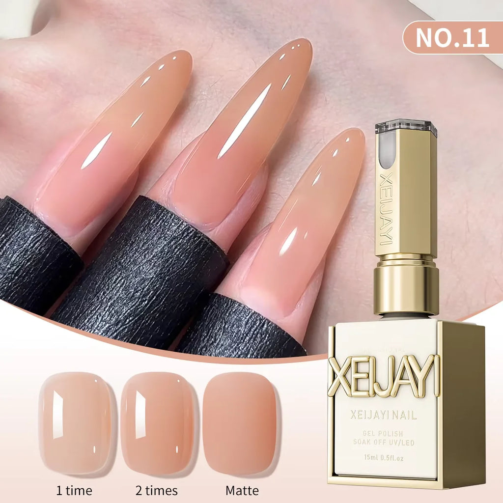 15ML Transparent Pink Gel Nail Polish Long-Lasting Nail Polish Gel Soaked Led/UV Gel Nail Polish Nail Salon Home Female Gifts