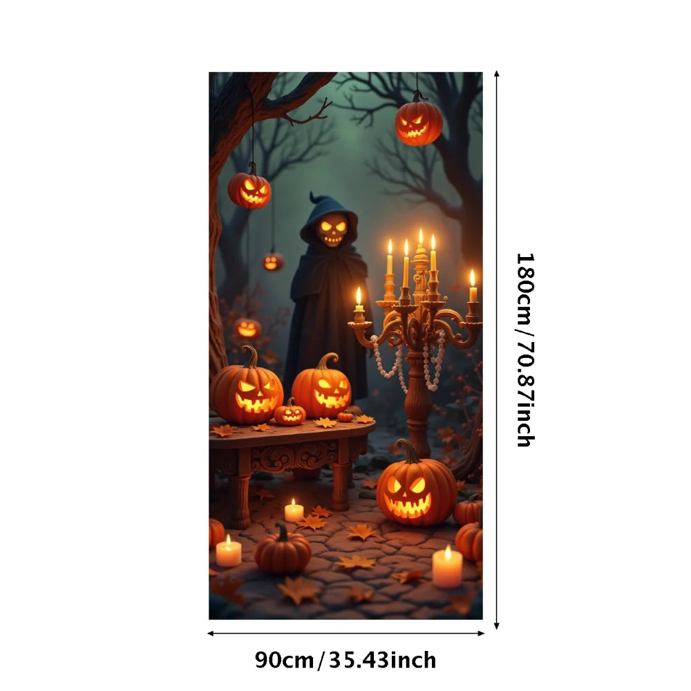 Halloween Door Cover Banner ,DO NOT OPEN Sign Scary Theme Decor for Halloween Horror Party Spooky Witch and Zombie Theme Wall D