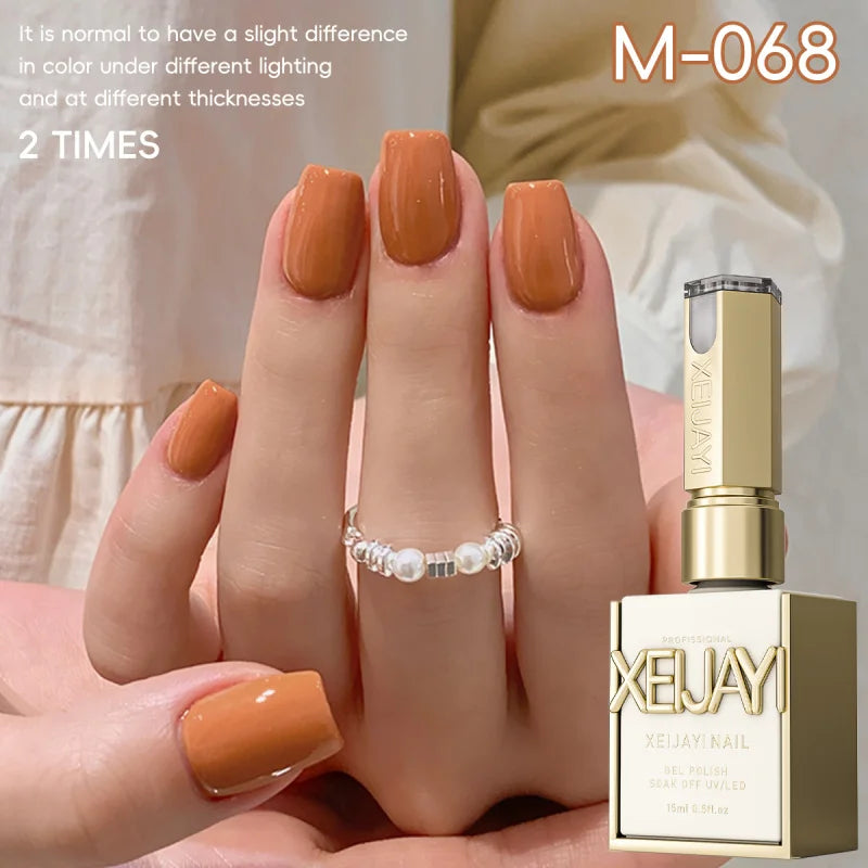 15ML Transparent Pink Gel Nail Polish Long-Lasting Nail Polish Gel Soaked Led/UV Gel Nail Polish Nail Salon Home Female Gifts