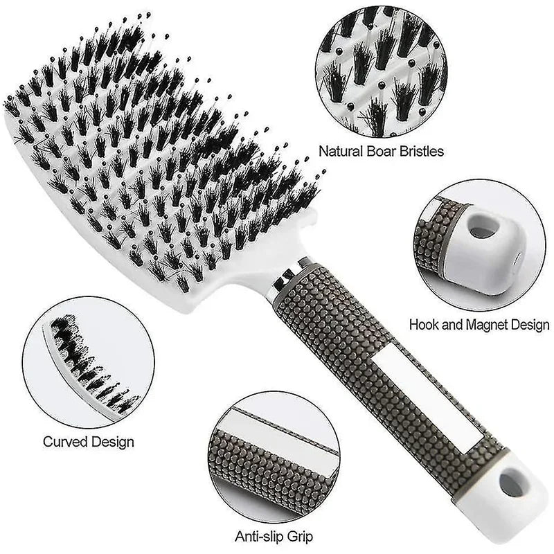 Hair Brush Scalp Massage Comb Hairbrush Boar Bristle Nylon Women Wet Curly Detangle Hair Brush Salon Hairdressing Styling Tool
