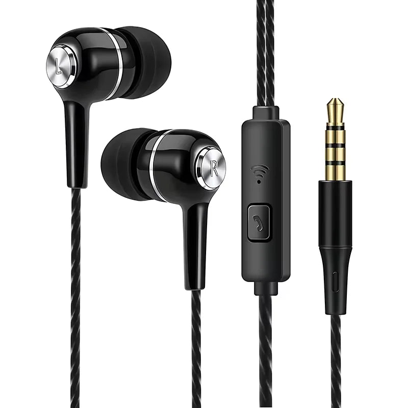 3.5mm Wired Earphone In Ear Headset HIFI Heavy Bass Earbuds Monitor Sports Headset Stereo Music Gaming Headphone With Microphone