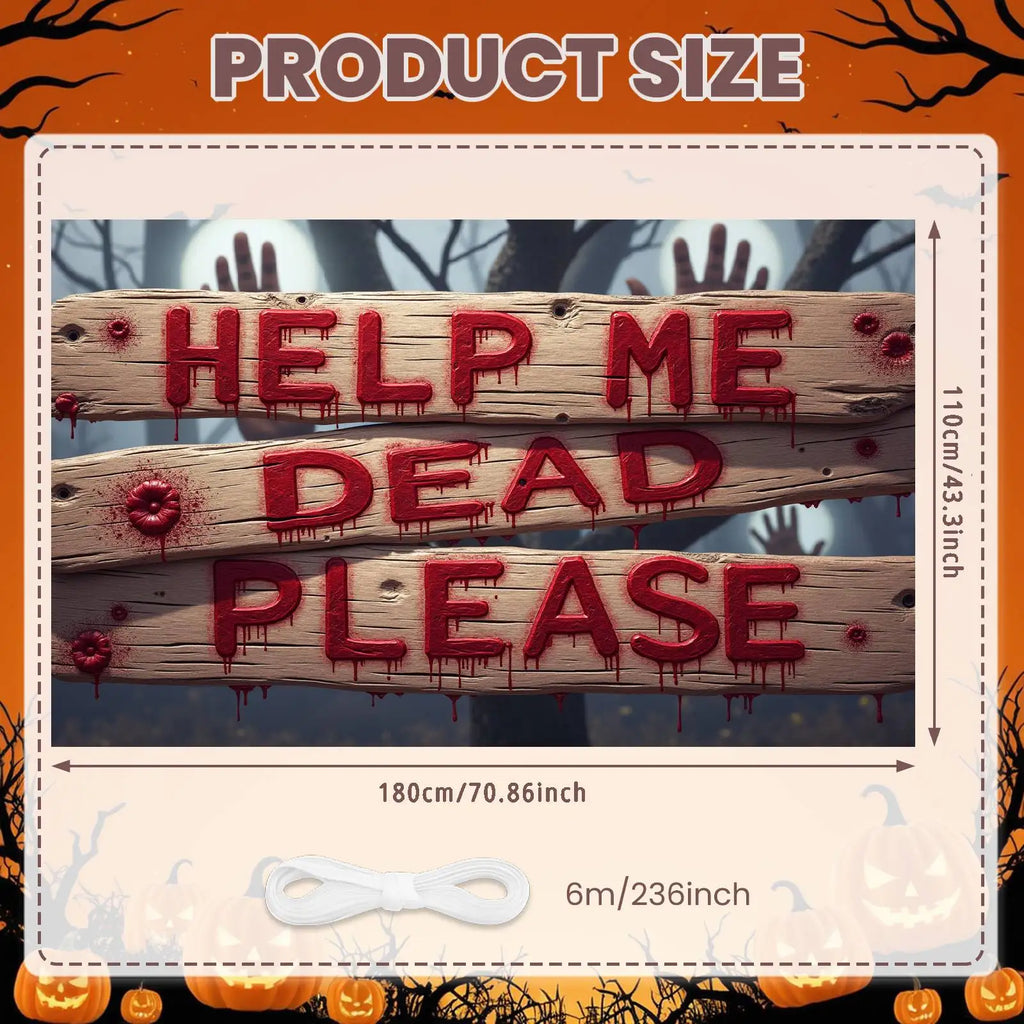Halloween Door Cover Banner ,DO NOT OPEN Sign Scary Theme Decor for Halloween Horror Party Spooky Witch and Zombie Theme Wall D