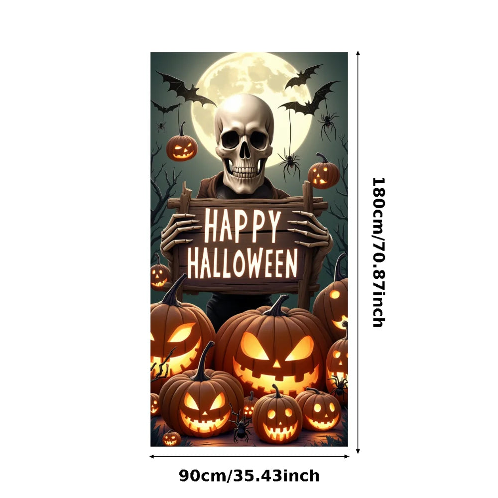 Halloween Door Cover Banner ,DO NOT OPEN Sign Scary Theme Decor for Halloween Horror Party Spooky Witch and Zombie Theme Wall D