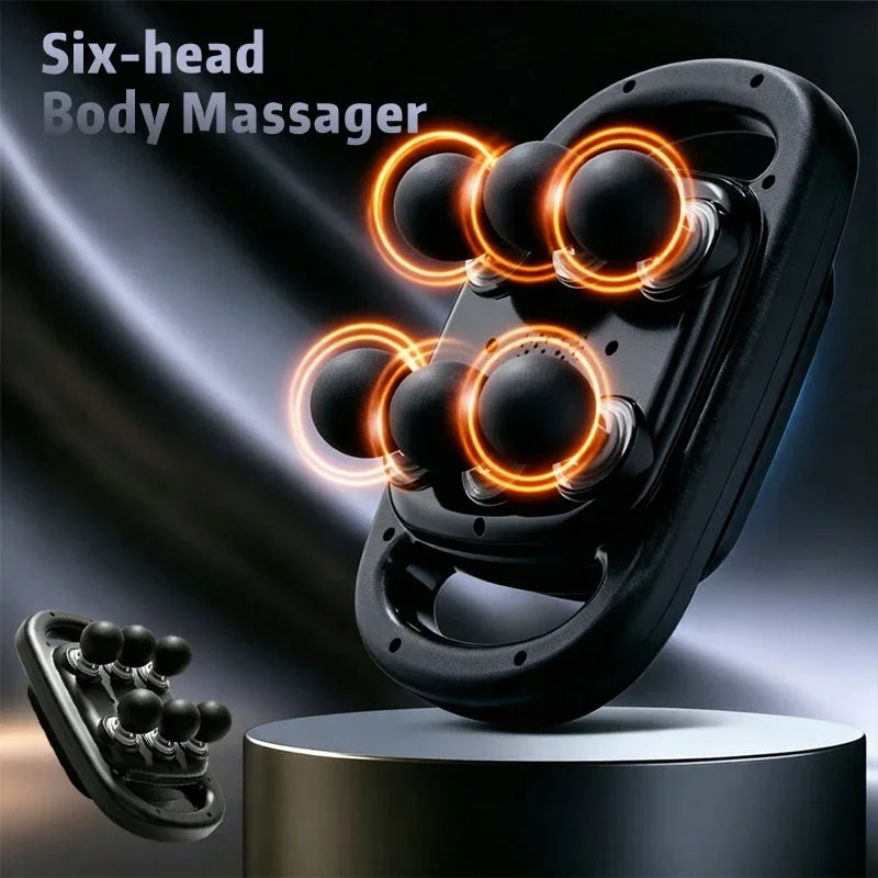 High-Power Portable Oscillating Massage Gun with Six-Head Deep Tissue Muscle Relaxation Device for Home Use