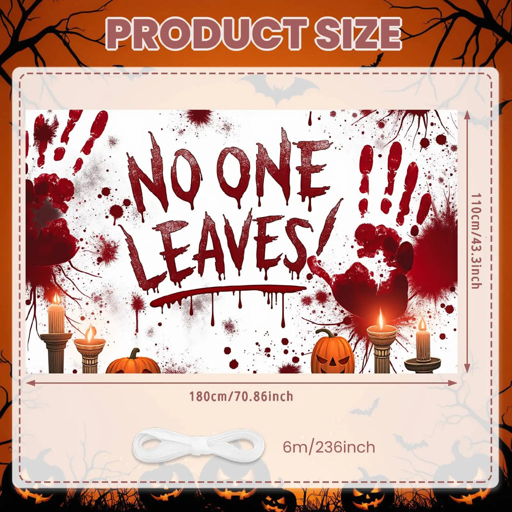 Halloween Door Cover Banner ,DO NOT OPEN Sign Scary Theme Decor for Halloween Horror Party Spooky Witch and Zombie Theme Wall D